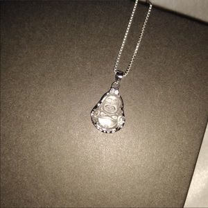 silver buddha necklace